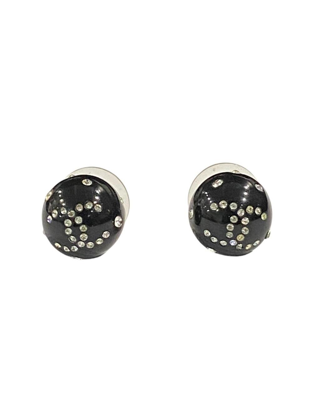 Chanel Cc Logo Stud Ball Earrings Metal #222216C64B - Picture 1 of 4
